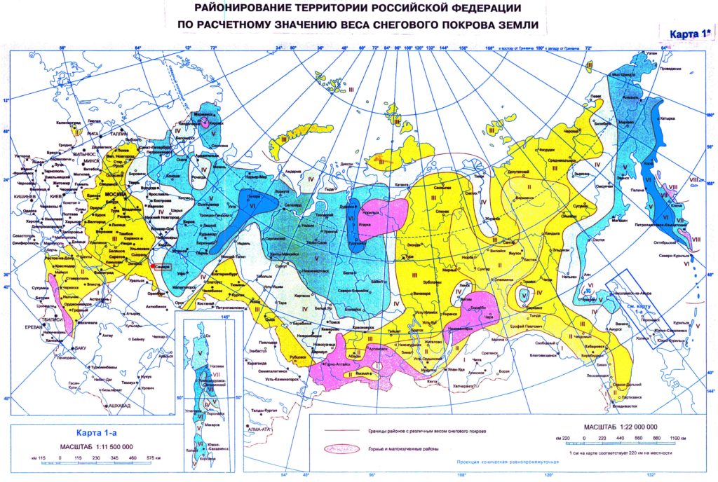 Карта климатического районирования для строительства